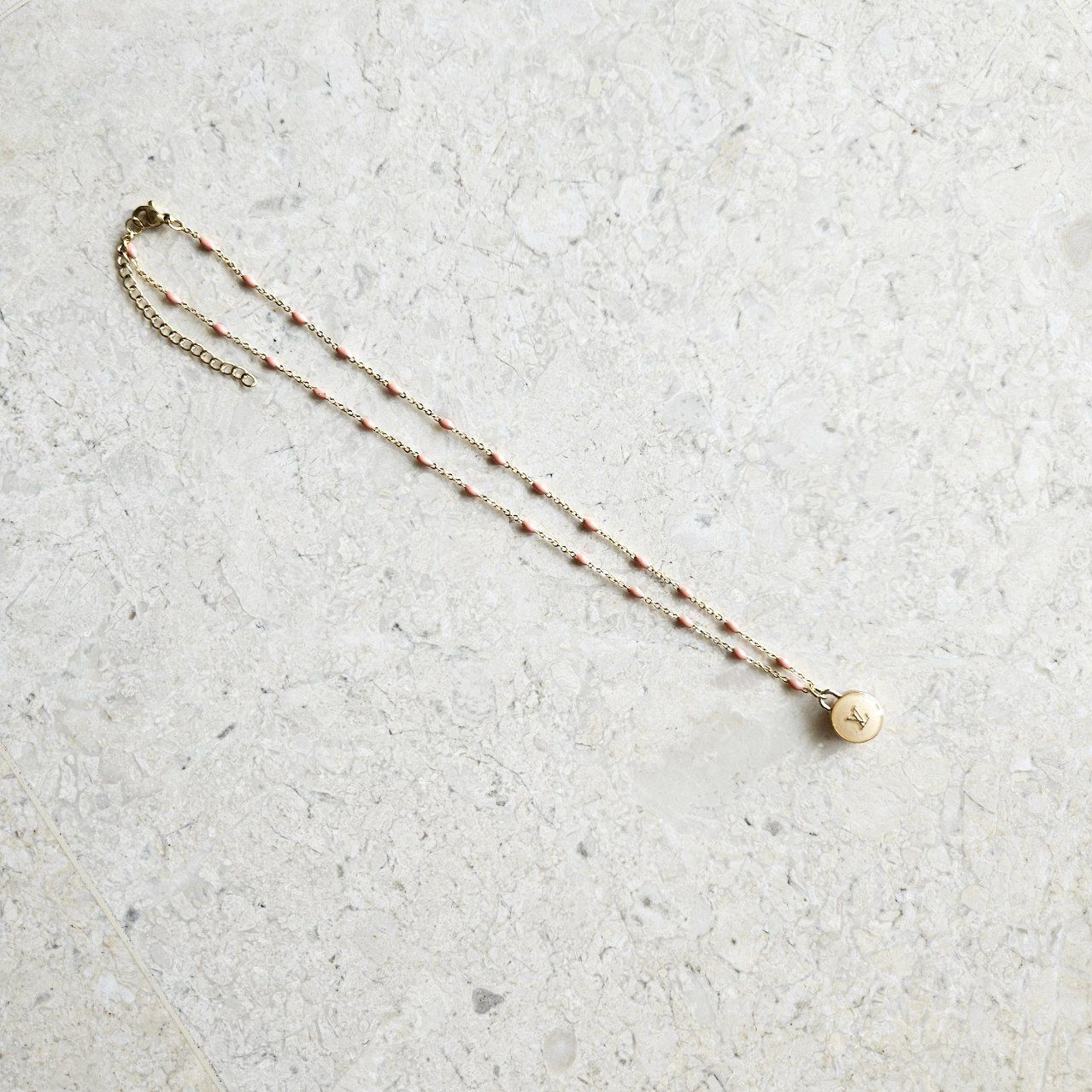 LV Light Pink Pastille Beaded Necklace