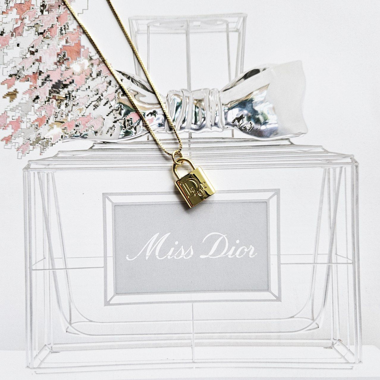 Dior Gold Lock Necklace (Redesigned)