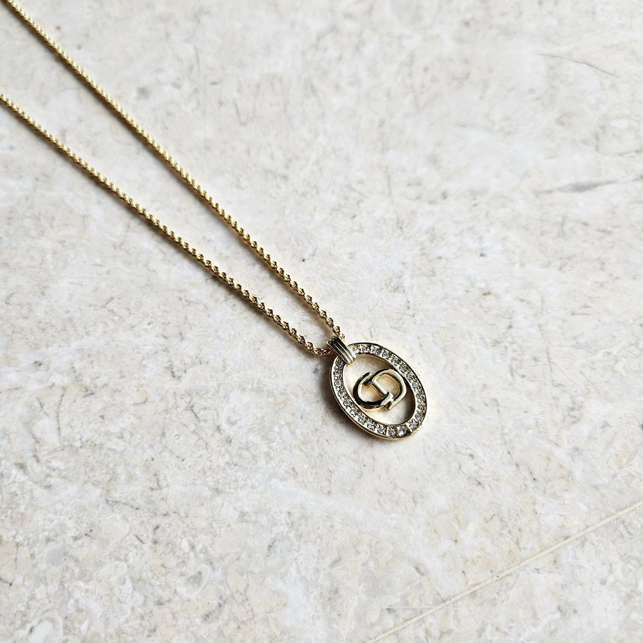 Dior Gold Rhinestone Necklace