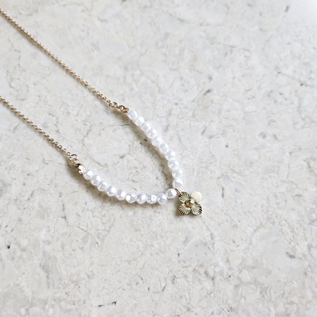 LV Textured Flower Necklace