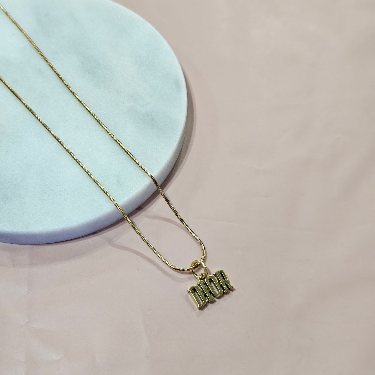 Dior Dainty Vintage Gold Necklace (Redesigned)