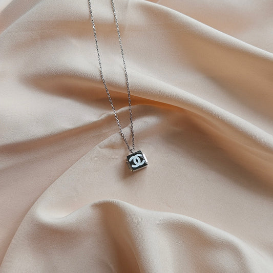 Chanel Silver Cube Dainty Necklace (Redesigned)