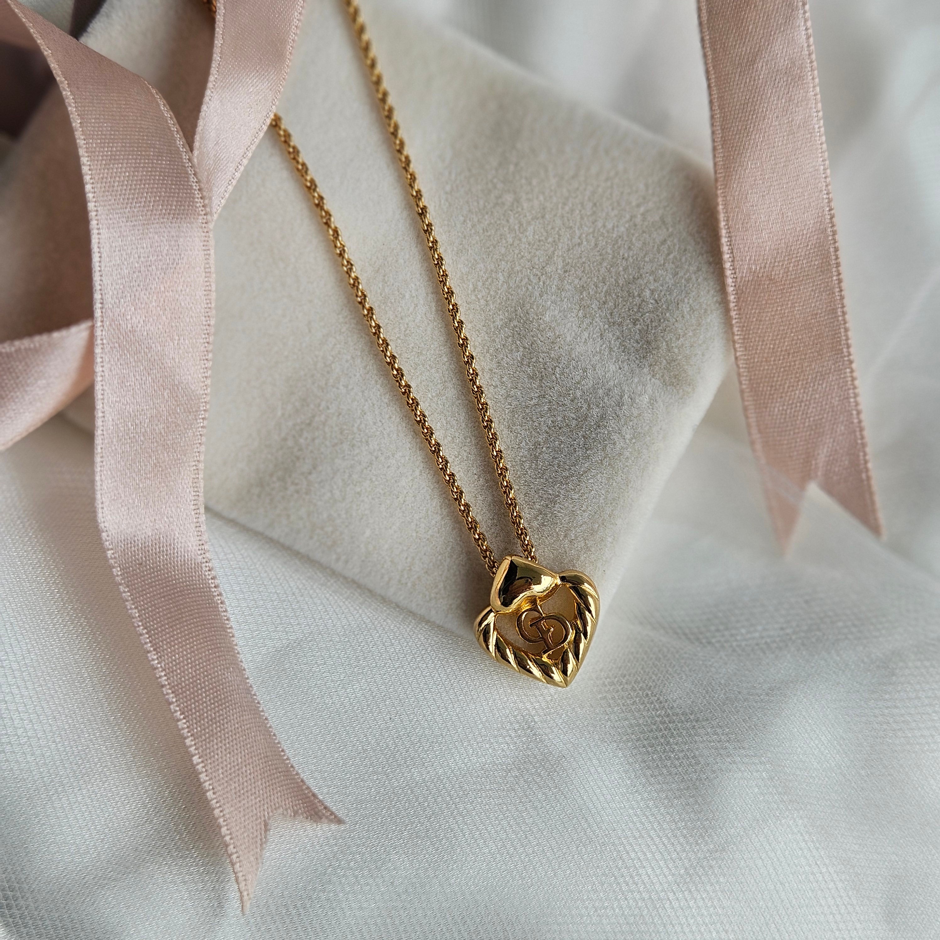 Christian Dior Vintage Gold Heart Necklace (Original) – Ethereal Gift