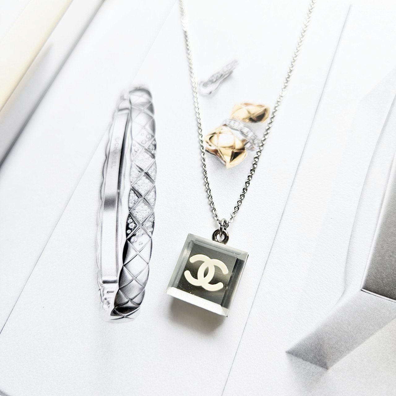 Chanel Mirrored Glass 2003 Cruise Collection Necklace (Redesigned)