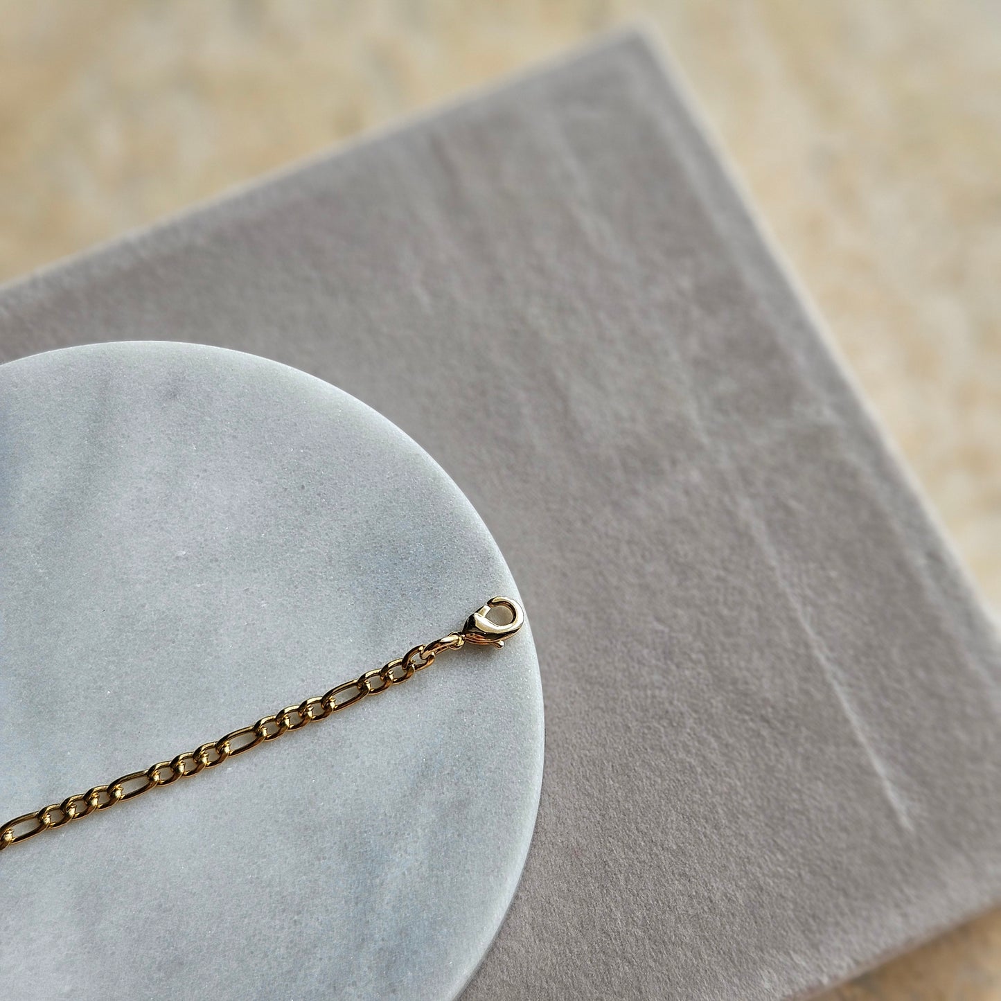 Dainty Dior Gold Figaro Bracelet (Redesigned)