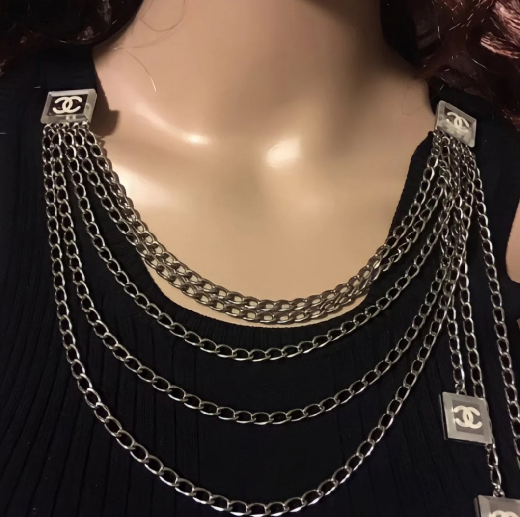 Chanel Mirrored Glass 2003 Cruise Collection Necklace (Redesigned)