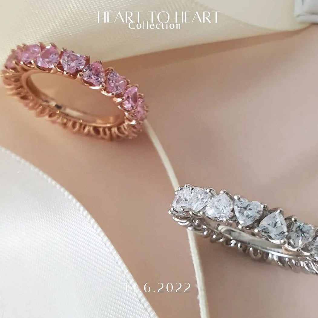 Rose Gold Heart Eternity Band