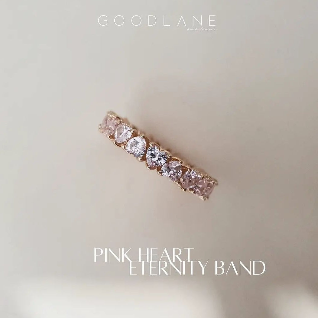 Rose Gold Heart Eternity Band Ethereal Gift