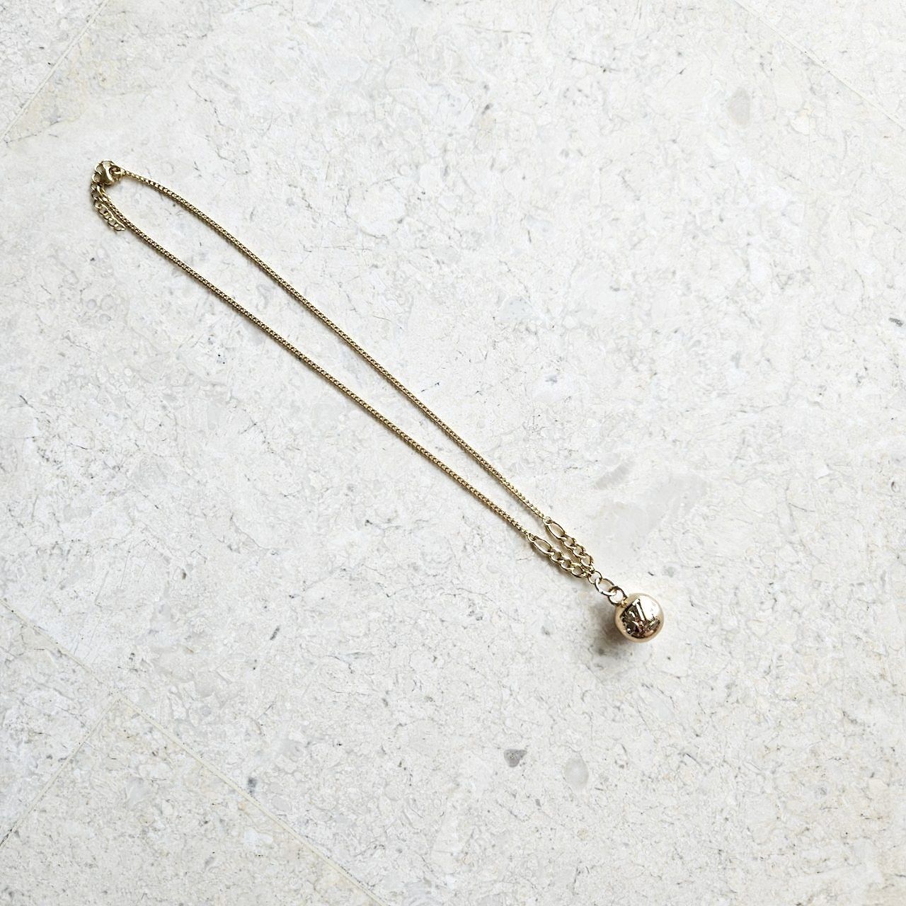 LV Gold Sphere Necklace