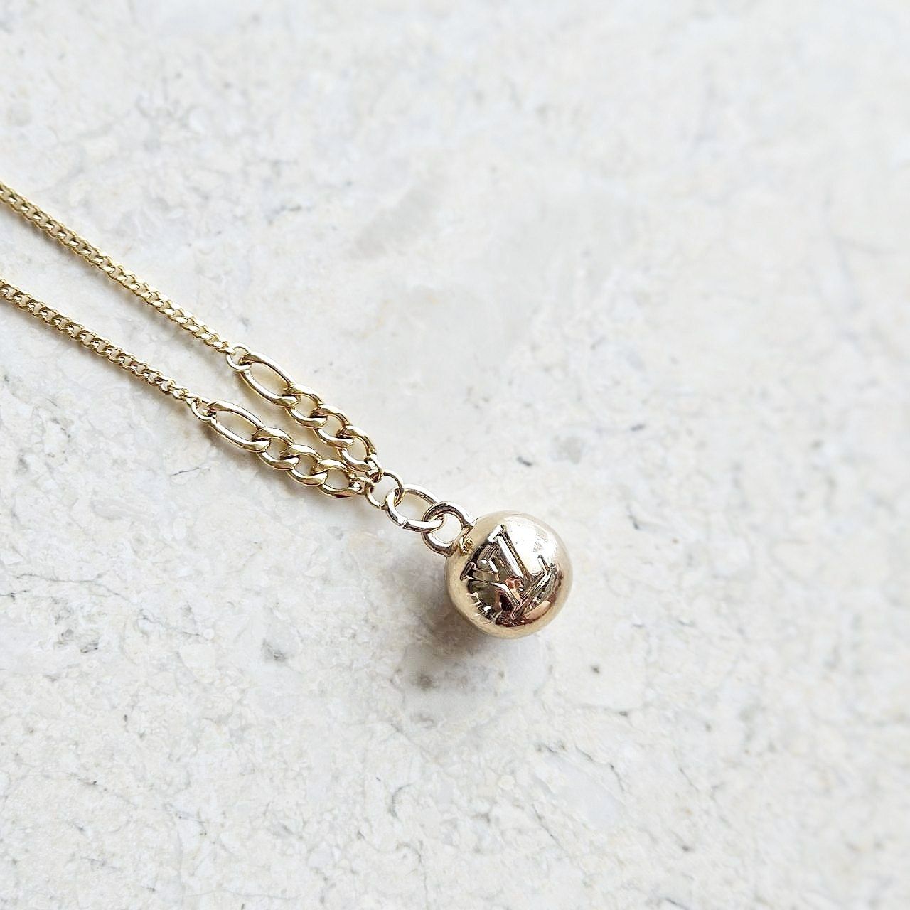 LV Gold Sphere Necklace
