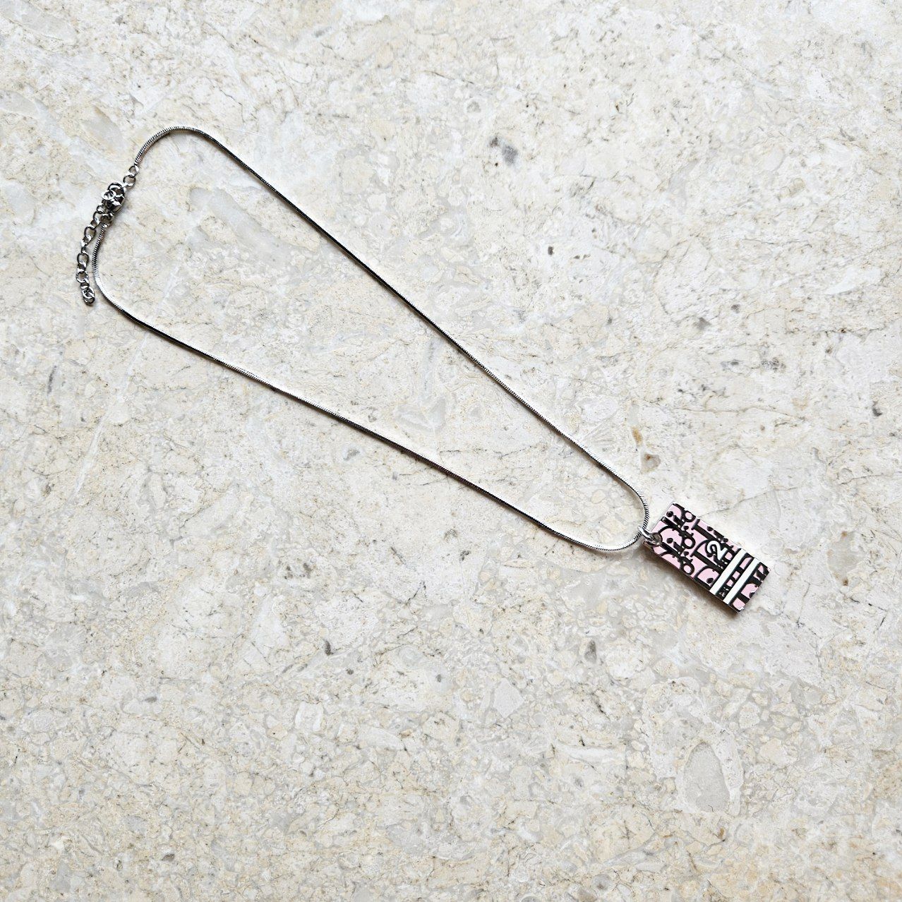 Dior Pink Trotter Oblique Necklace