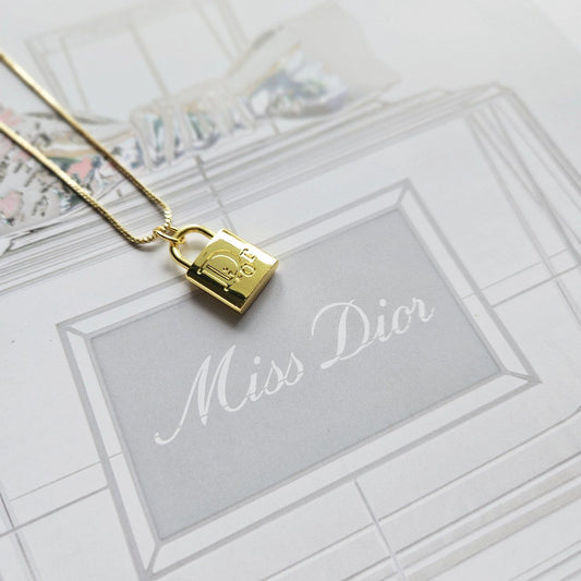 Dior Gold Lock Necklace