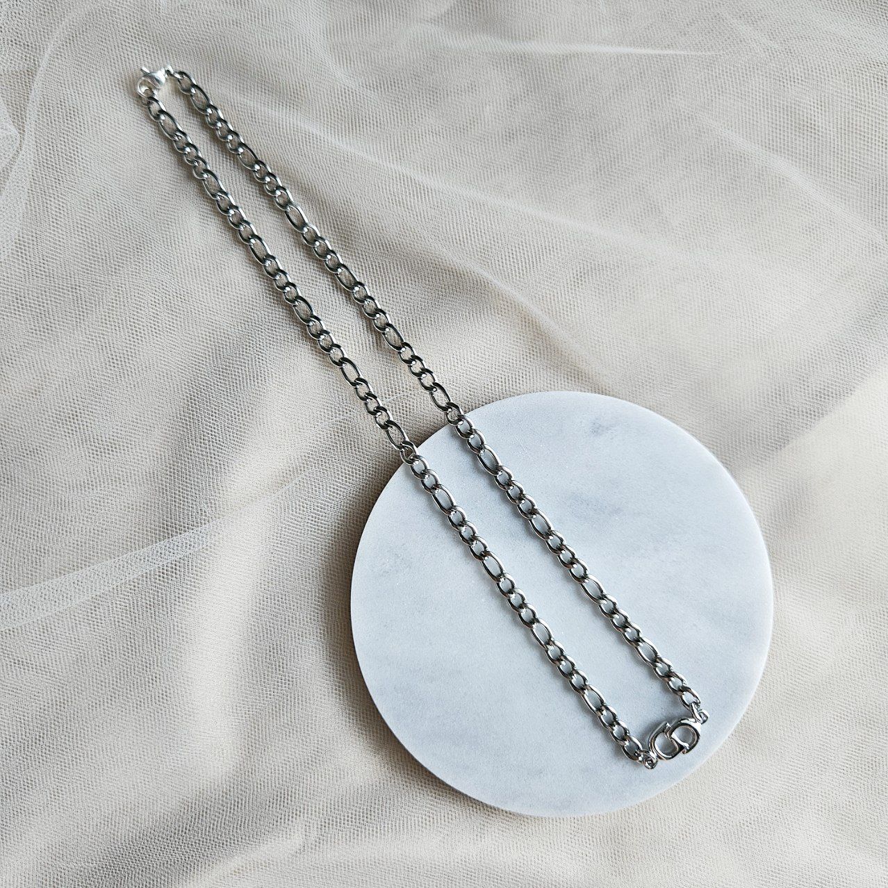 CD Dior Silver Choker Necklace