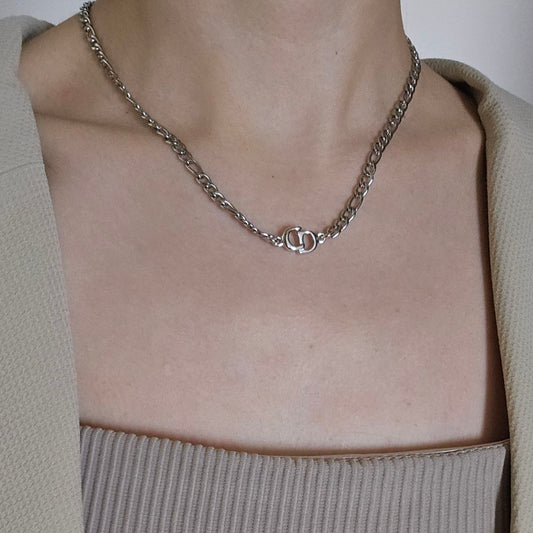 CD Dior Silver Choker Necklace