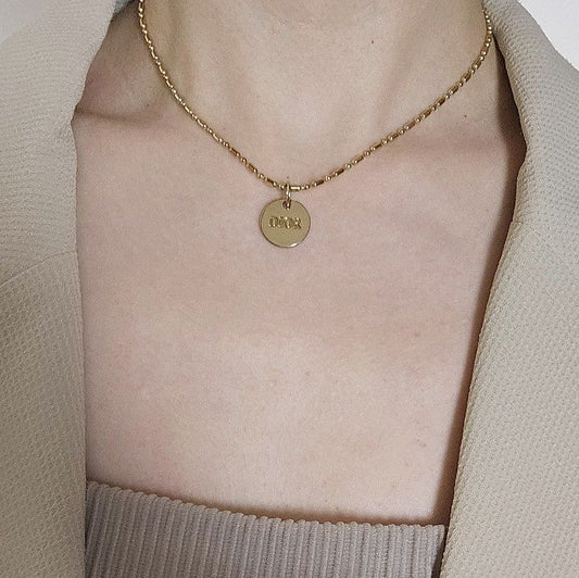 Dior Gold Circle Pendant Beaded Necklace