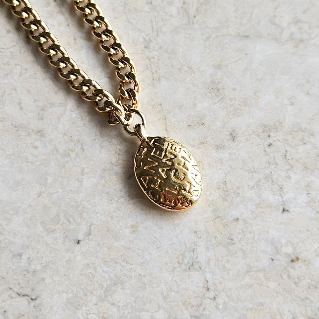 Chanel Gold Curb Chain Necklace