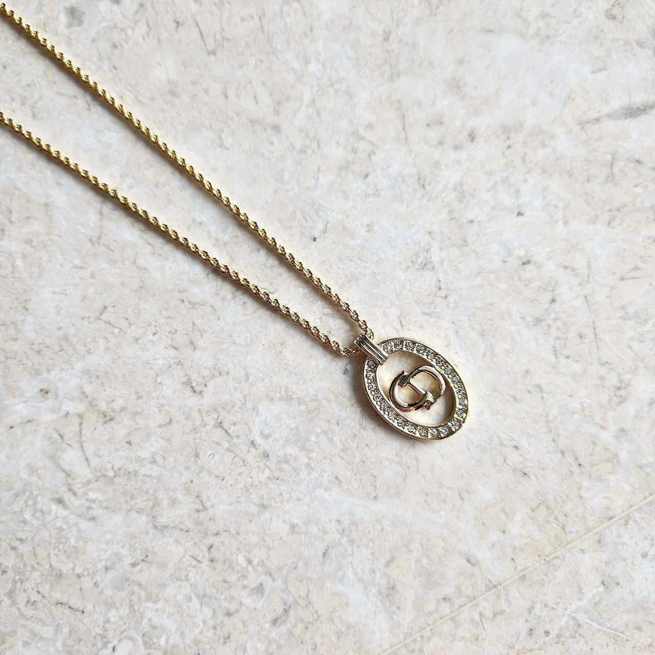 Dior Gold Rhinestone Necklace