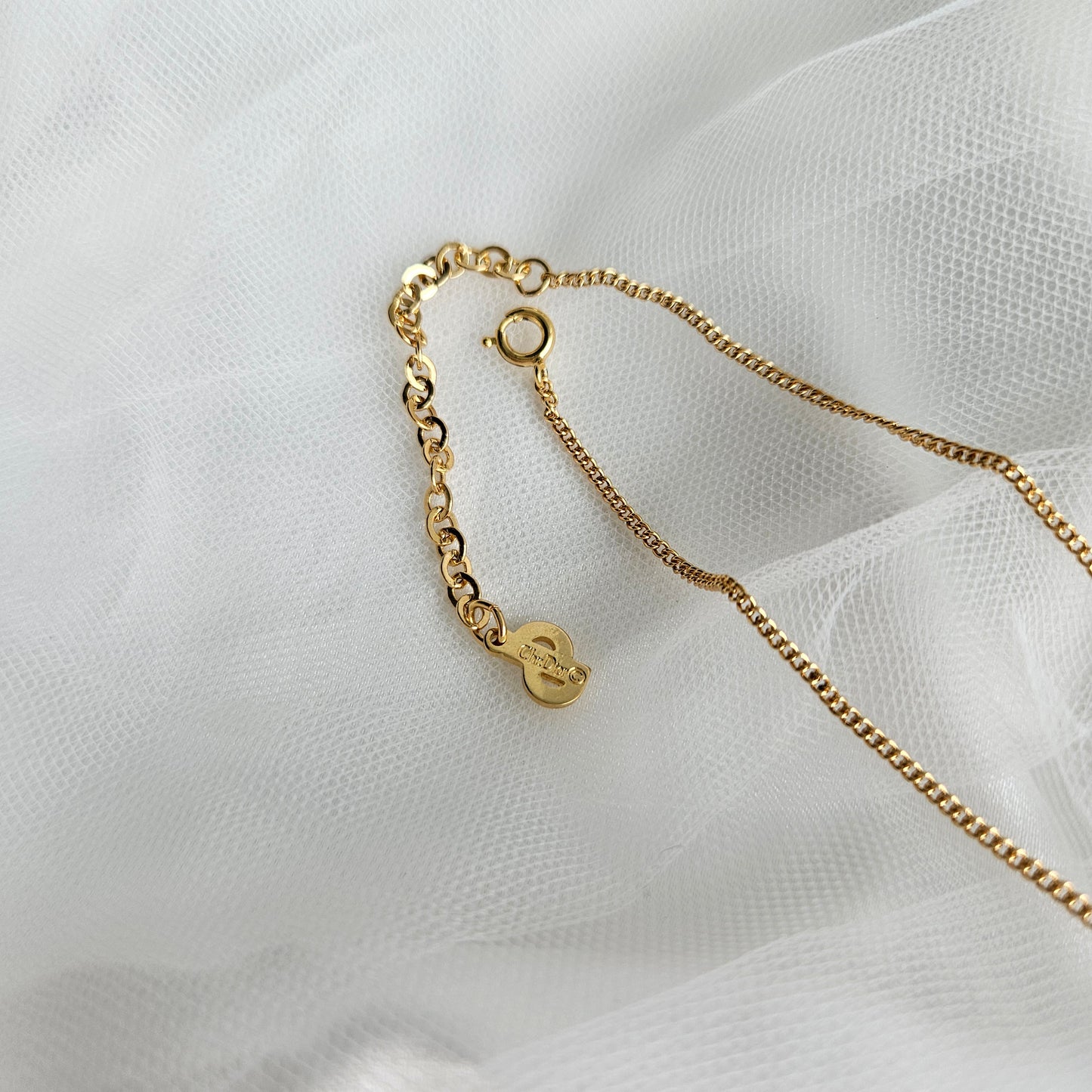 Dior Vintage Gold Oval Necklace (Original)