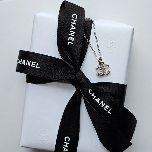 Chanel Dainty Rhinestone Silver Necklace (Redesigned)