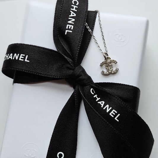 Chanel Dainty Rhinestone Silver Necklace (Redesigned)