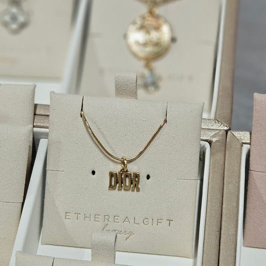 Dior Dainty Vintage Gold Necklace (Redesigned)