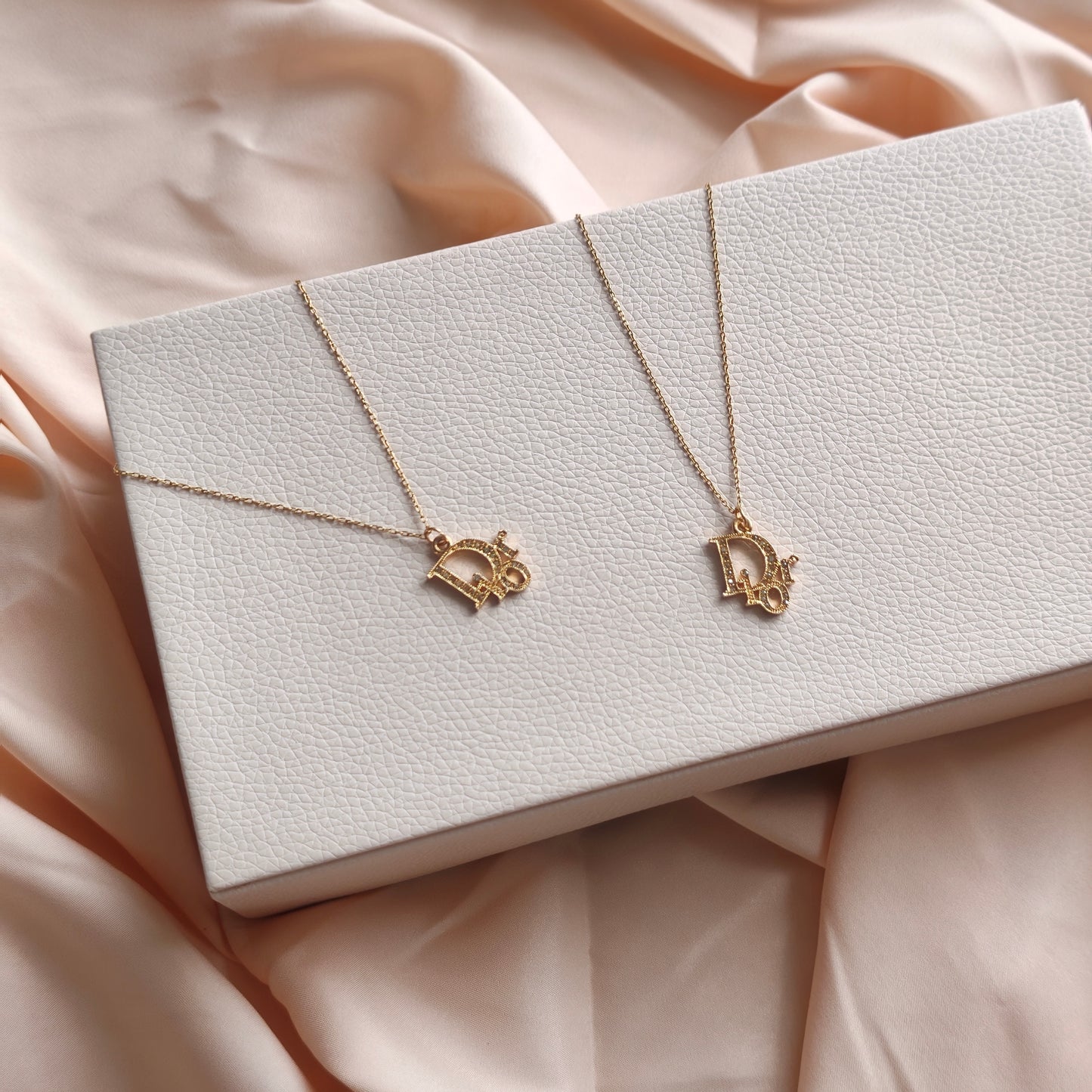 Vintage Dior Rhinestone Monogram Necklace (Redesigned)