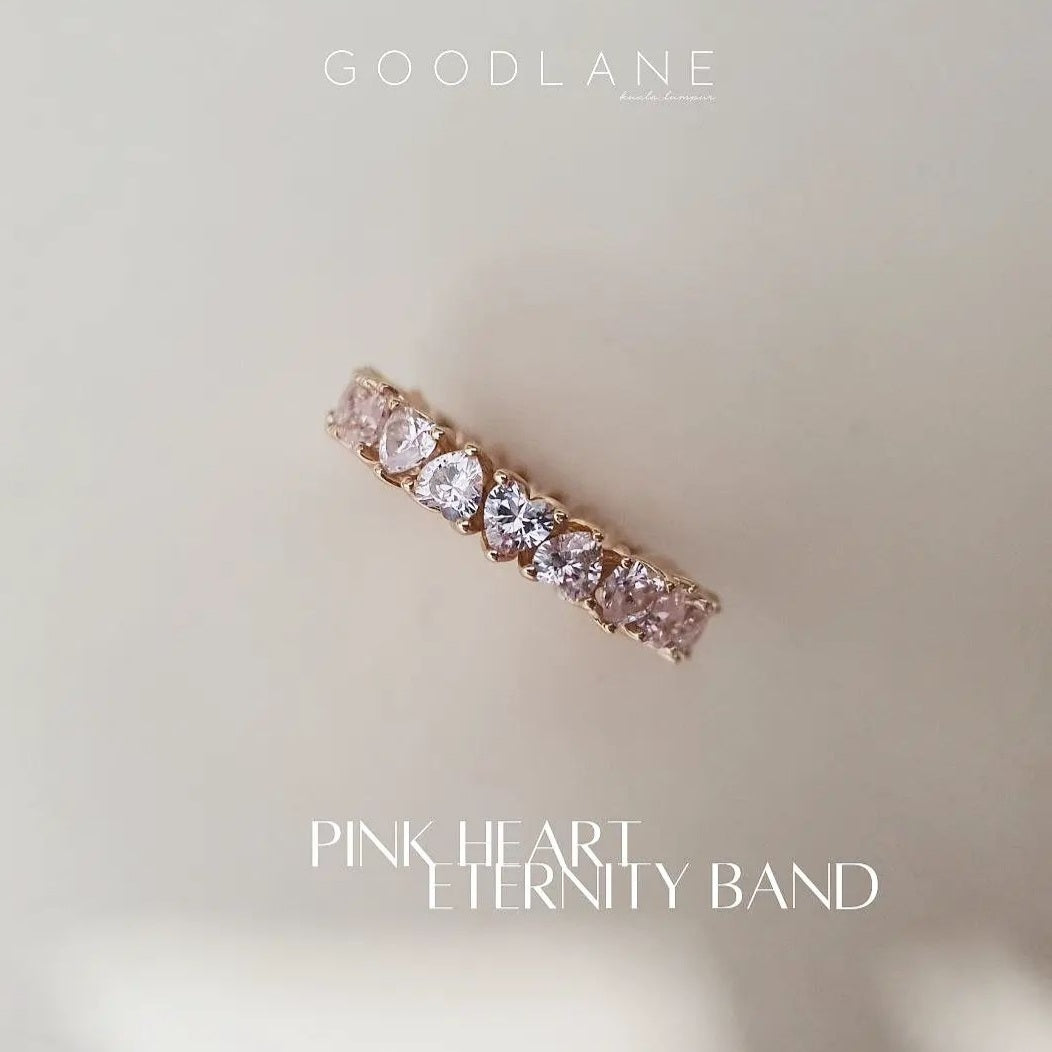 Rose Gold Heart Eternity Band